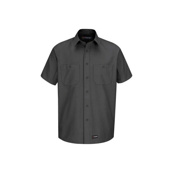 Wrangler Men's Canvas Short Sleeve Work Shirt Charcoal 4XL-